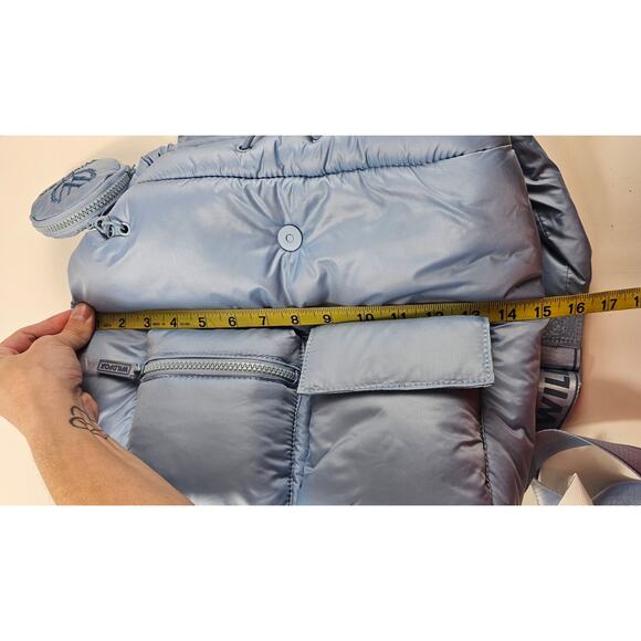 NEW Wildfox Parachute BACKPACK ski board Blue Puffy Nylon HANDBAG Lightweight - Picture 7 of 8